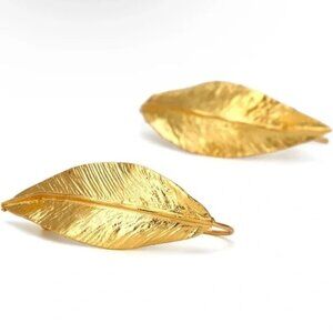 Dangle Leaves Gold Earrings